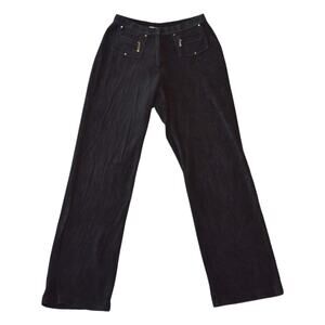 Y2K Style Jamie Sadock Black Velour Pants With Zip Pockets (Size Small)